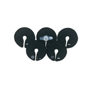 Tubie Fun, Button Pads, 6.5cm diameter, Plain Black, Pack/5