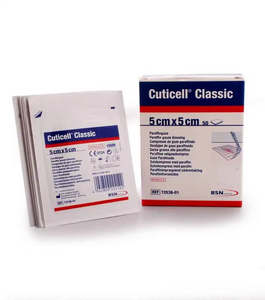 Cuticell Classic Paraffin Gauze Dressing Sterile 5cm x 5cm, Box/50