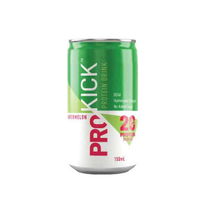 ProKick Watermelon Flavoured Fruit Juice Based Protein Drink 150ml Can, Carton/12\r\n