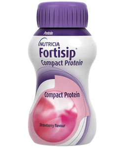 Fortisip Compact Protein Strawberry 125ml Bottle,  Pack/4 (Old Code NU71545)