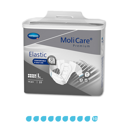 "Molicare Premium Elastic Large 10 Drop, Pack/14"