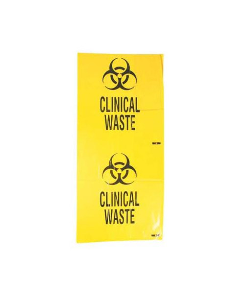 Contaminated Waste Bag Gussetted Yellow 1000mmx760mm 60um 75L Pack/50