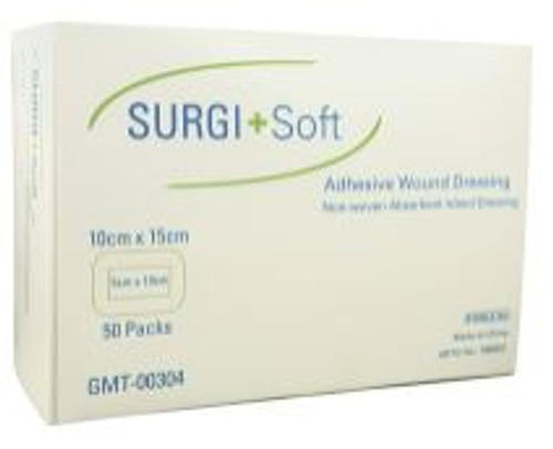 Surgi Soft Non Woven Island Dressing 10cm x 15cm, Pad Size 5cm x 10xm, Box/50