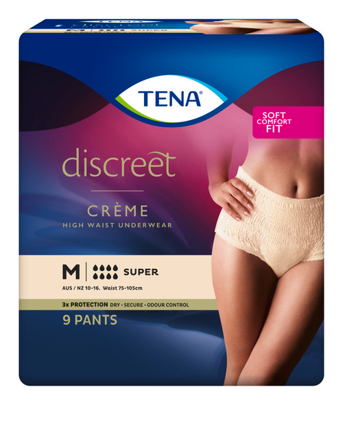 TENA Pants Discreet Creme Medium, Pack/9