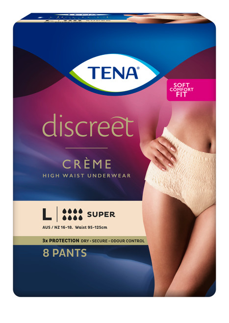 TENA Pants Discreet Creme Large, Pack/8