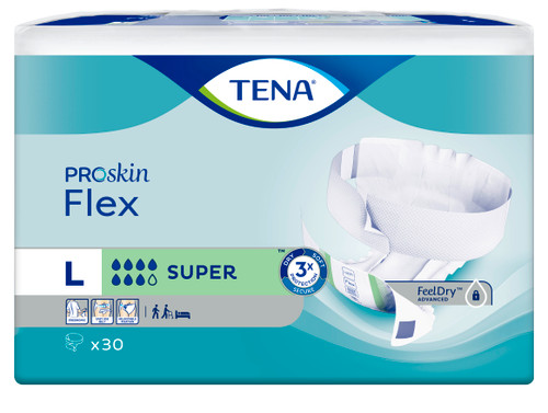 TENA Flex Super Large, Pack/30  (Sold as pack, or can be purchased as carton of 3 packs) (New Code TN729281)