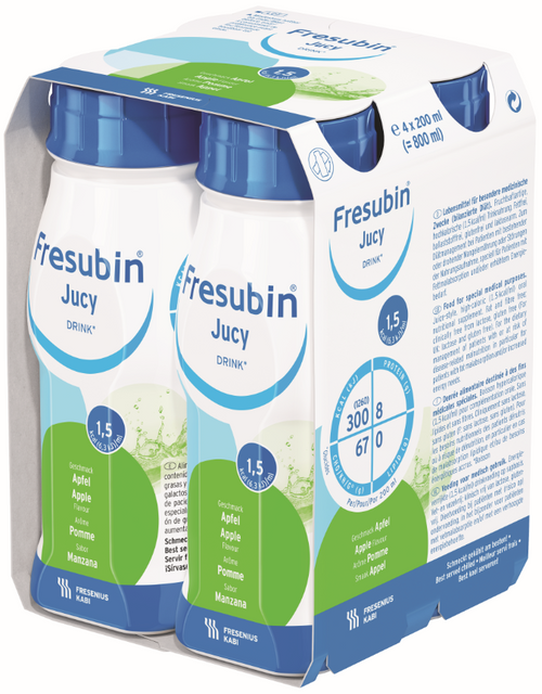Fresubin Jucy DRINK 200mL EasyBottle Apple, Pack/4 - This product is currently OOS with the supplier until approx July 2024. Please contact us to discuss alternative products.