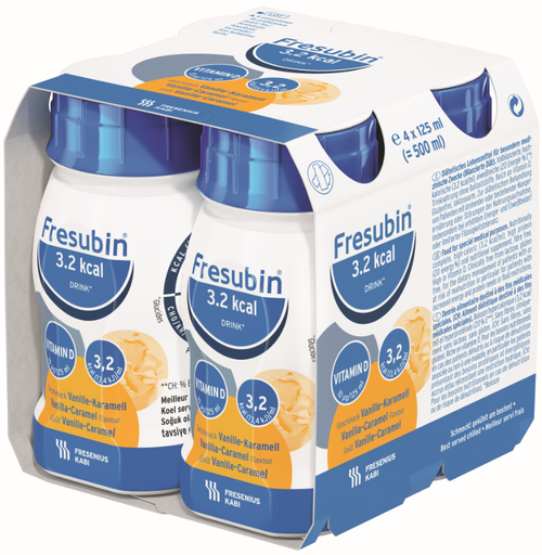 Fresubin 3.2kcal DRINK 125mL Vanilla-Caramel, Pack/4 - This product is currently OOS with the supplier until approx July 2024. Please contact us to discuss alternative products.