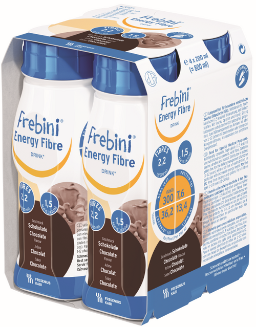 Frebini Energy Fibre DRINK 200mL EasyBottle Chocolate , Pack/4 - This product is currently OOS with the supplier until approx July 2024. Please contact us to discuss alternative products.
