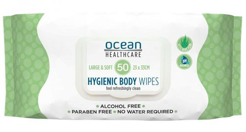 "Ocean Health Care Adult Wipes, Pack/50  (Sold as a pack can be purchased Carton/12)"