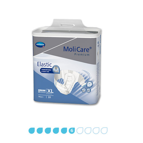 MoliCare Premium Elastic XLarge 6 Drops, Pack/14