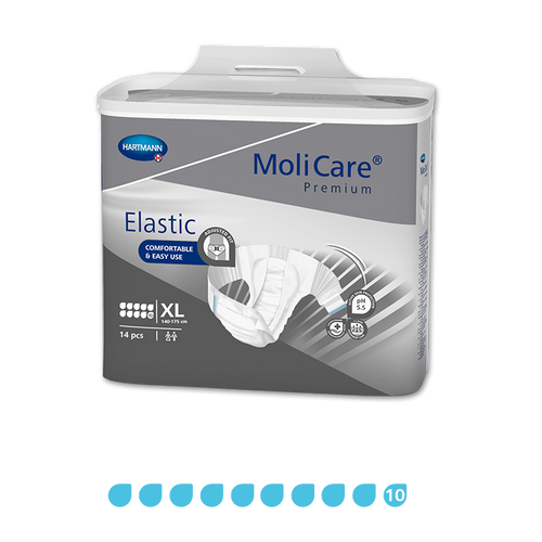 "MoliCare Premium Elastic X-Large 10 Drops, Pack/14 (sold as a pack or can be purchased as a carton of 4 packs)"