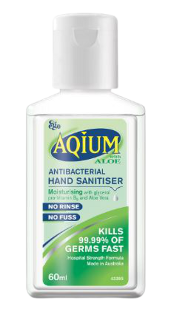 Aqium Hand Sanitiser (Aloe) 60ml, Each\r\n