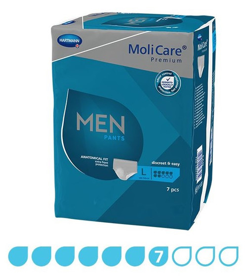 MoliCare Premium Men Pants Large 7 Drops, Pack/8