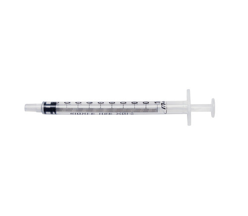 Syringe Luer Slip 1ml Central Nozzle, without needle, Each