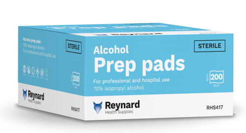 "Reynard Alcohol Prep Pads 6cmx3cm, Pack/200"