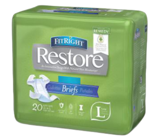 Fitright Restore Brief Wrap Large Blue, Pack/20\r\n(Sold as pack or can be bought as Carton of 4 packs)