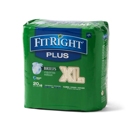 Fitright Plus Brief Wrap XL Beige, Pack/20 (Sold as a pack or can be purchased as a Carton of 4 packs)
