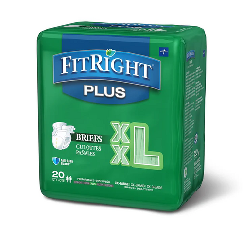 Fitright Plus Brief Wrap XXL Green, Pack/20 (Sold as a pack or can be purchased as a carton of 4 packs)