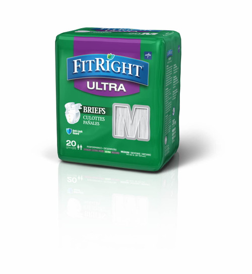 Fitright Ultra Brief Wrap Medium White, Pack/20
