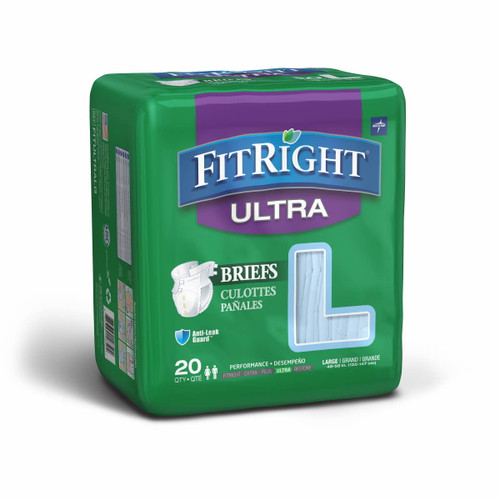 Fitright Ultra Brief Wrap Large Blue, Pack/20