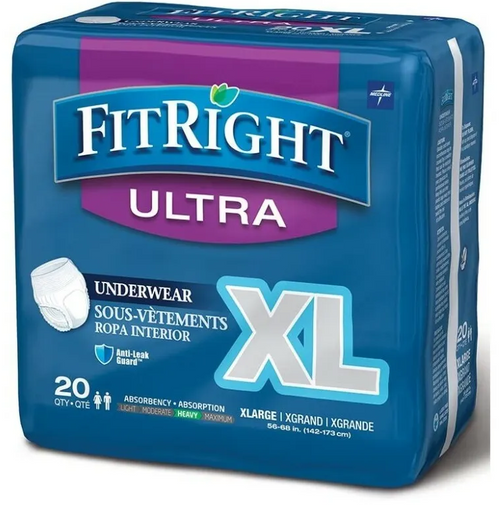 Fitright Ultra Pull Up Pant Xl, Pack/20