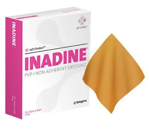 Inadine PVP Non Adhesive Dressing 5x5cm, Each (Sold as Each , can be bought in a Box/25)