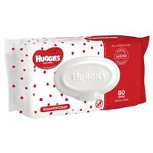 Huggies Essential Fragrance Free Baby Wipes Pack/80 (Sold as a pack, can be purchased as Carton/6)
