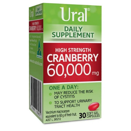 Ural High Strength Cranberry 60000mg Cap x30 Bottle, Each \r\n