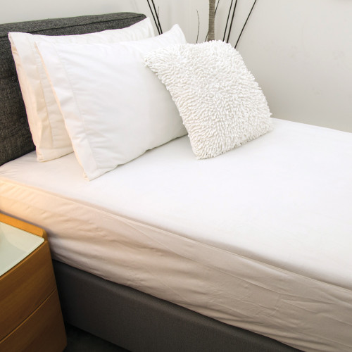 Conni Micro-Plush - Single Waterproof Fitted Sheet, 92X188X40Cm, White ,Each