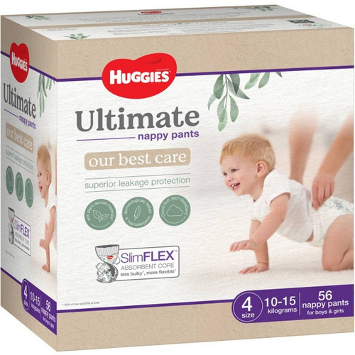 Huggies Nappy Pant Ultimate Size 4,10-15kg, Pack/56