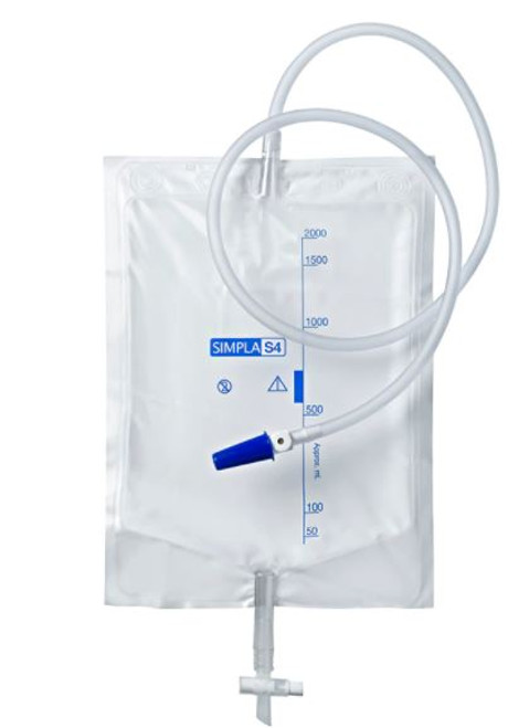 Simpla S4 Urine Drainage Bag with T-Tap and Sample Port Sterile 120cm Tube / 2000ml, Each \r\n