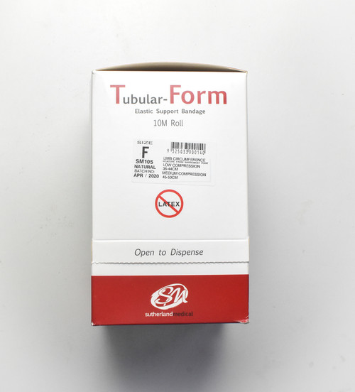 Tubular Form Elastic Support Bandage Straight Size F Natural Latex Free Box/10m