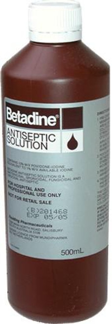 Betadine Antiseptic Solution Liquid 500ml Bottle, Each