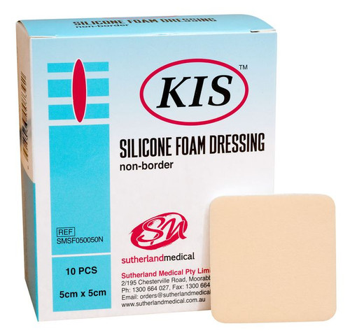 KIS Silicone Foam Dressing, Non-Border 5x5cm Box/10