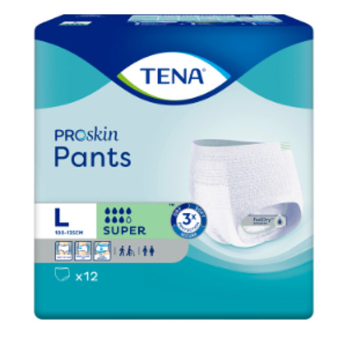 TENA Proskin Pants Super Large, Pack/12 (Sold as a pack but can be purchased as a carton of 4 packs) (Old Code TN793612)