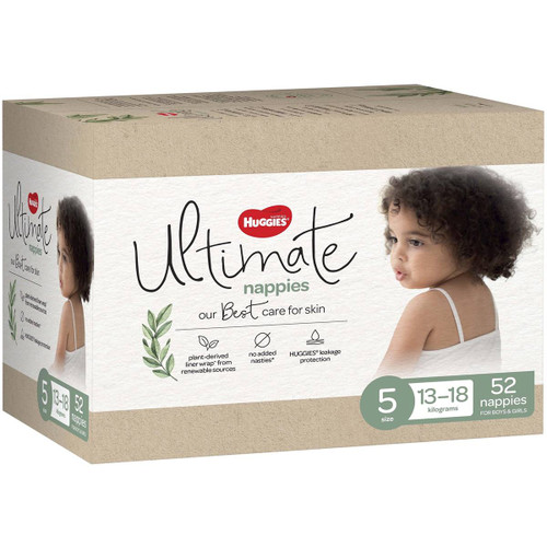 Huggies Ultimate Nappies Size 5 (13-18kg), Pack/52