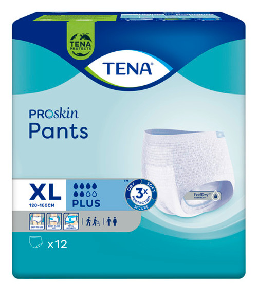 TENA PROskin Pants Plus Extra Large, P12 (Sold as a pack, can be purchased as a carton of 4 packs)(Old Code TN792712)