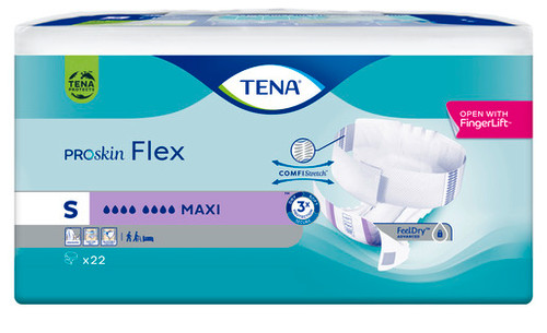 "TENA Flex PROskin Maxi Small, Pk22 (Sold as a pack, can be purchased as a carton of 3 packs) (Old Code TN725122)"