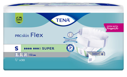 TENA Flex PROskin Super Small, Pk30 (Sold as a pack, can be purchased as a carton of 3 packs) (Old Code TN724130)