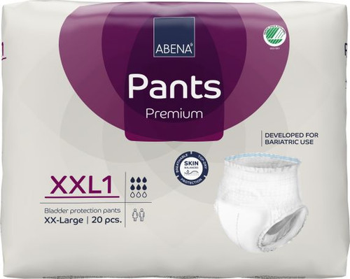 Abena Pants Premium XXL1 Purple 1600ml,  Pack/20 (Sold as a pack, but can be purchased as a carton of 4 packs)(Old Code BZSA30051706)