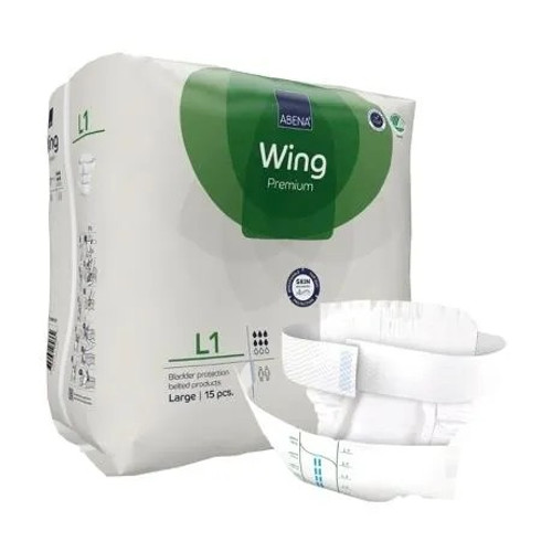 Abena Wing L1 Green, 2050ml, 90-135cm, Pack/15 (Sold as an each, can be purchased as a Carton of 4 Packs)