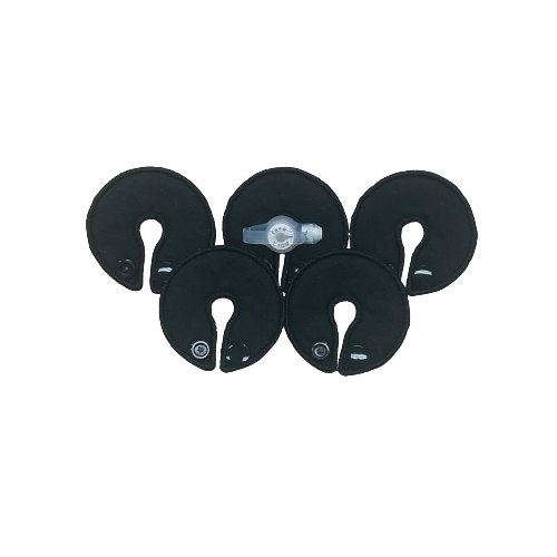 Tubie Fun, Button Pads, 6.5cm diameter, Plain Black, Pack/5