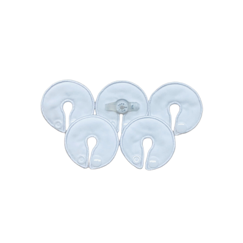 Tubie Fun, Button Pads, 6.5cm diameter, Plain White, Pack/5