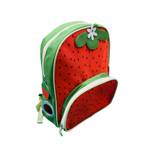 Tubie Fun, Modified Backpack, Side Opening, Internal Velcro Straps and Clip, Front Pocket, Side Pouch, Padded Straps,  Strawberry Design - Each