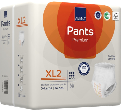 Abena Pants Xl2 Orange,1900Ml. Pack/16