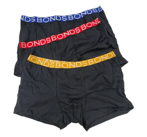 NIGHT N DAY BONDS branded Boy's Guy Front Trunk/Boxer 100% Cotton w/ absorbent, waterproof pad sewn-in | 8-10yrs (W59-64cm) | 400mL capacity pad | BLACK, EACH