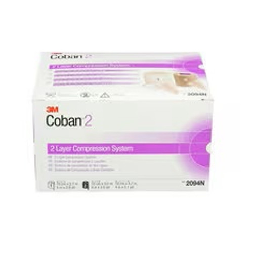 Coban 2 Layer Compression System, KIT (Contains 2x Rolls),  Roll 1 - Comfort Foam Layer Roll 2 - Compression Layer