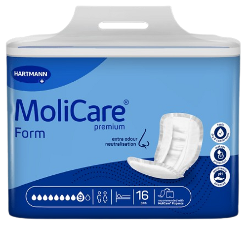 "MoliCare Premium Form 9 Drops Pack/16 (Sold as a pack, can be purchased as a carton of 4 packs) "