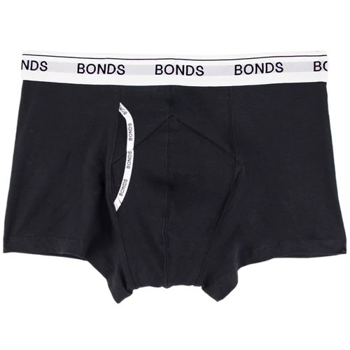 NIGHT N DAY BONDS branded Men's Guy Front Trunk/Boxer 100% Cotton w/ absorbent, waterproof pad sewn-in | Small (W75-80cm) | 400mL capacity pad | BLACK, EACH